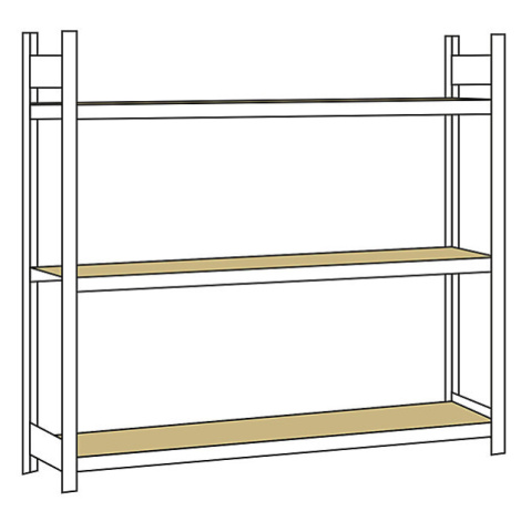 Regál s veľkým rozpätím, s drevotrieskovou doskou, výška 2000 mm SCHULTE