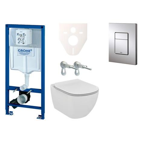 Cenovo zvýhodnený závesný WC set Grohe do ľahkých stien / predstenová montáž + WC Ideal Standard