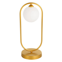 Stolová lampa Fancy so skleneným tienidlom, zlatá