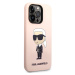 Karl Lagerfeld Liquid Silicone Ikonik NFT Zadný Kryt pre iPhone 15 Pro Pink