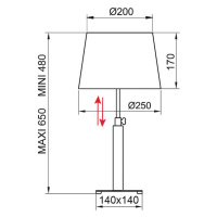 Aluminor Quatro Up stolová lampa drevo eben/chróm