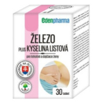 Edenpharma Železo Plus KYSELINA LISTOVÁ pre tehotné a dojčiace ženy  30tbl