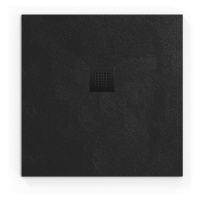 Sprchová vanička štvorcová SAT Alek 80x80 cm liaty mramor čierna WBKWA_00056