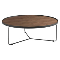 Estila Moderný okrúhly konferenčný stolík Forma Moderna z dreva hnedý 100cm