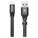 Nabíjací a dátový kábel USB, Lightning, 23 cm, 2000 mA, plochý, Baseus Nimble, CALMBJ-B01, čiern