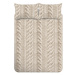 Béžové obliečky na dvojlôžko/predĺžené z mikroplyšu 230x220 cm Cable Knit - Catherine Lansfield