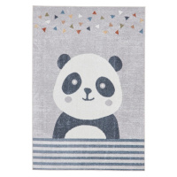 Svetlosivý detský koberec 80x150 cm Vida Kids Panda – Think Rugs