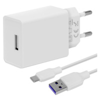 Obal:Me Cestovná Nabíjačka USB-A 10W + USB-A/USB-C Kábel 1m White