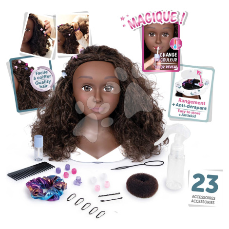 Česacia hlava pre kaderníčku s hnedými vlasmi My Beauty Styling Head Smoby vytváranie účesov s 2