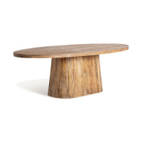 Estila Luxusný moderný konferenčný stolík Malen vo vidieckom štýle z masívneho dreva v hnedej fa