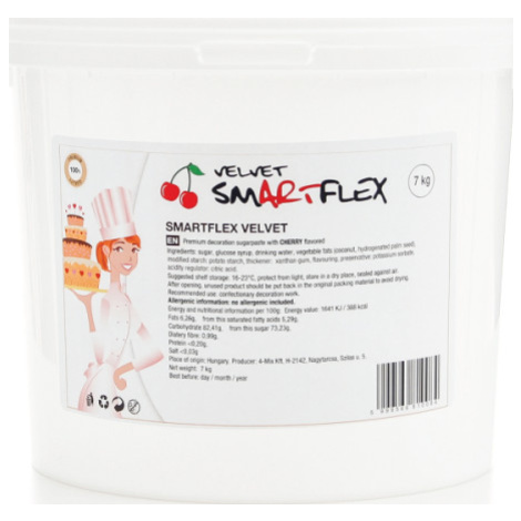 Smartflex Velvet Třešeň 7 kg (Potahovací a modelovací hmota na dorty) - Smartflex