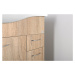 AQUALINE - KERAMIA FRESH umývadlová skrinka 74,5x74x34,7cm, dub platin 50083