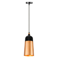 Toolight Fox B, závesná lampa 1xE27 APP196-1CP, čierna-ružové zlato, OSW-00177