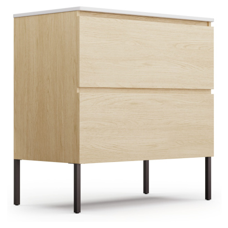 Blumfeldt Johnstone, umývadlo a skrinka do kúpeľne, 80 cm, keramické umývadlo, zatváranie Soft-C