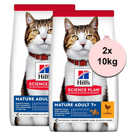 Hill's Science Plan granule pre staršie mačky s kuracím 2 x 10 kg