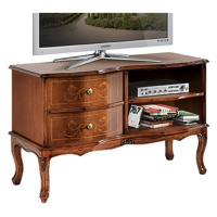 Estila Rustikálny luxusný TV stolík Clasica s dvomi zásuvkami a poličkami s detailným vyrezávaní