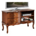 Estila Rustikálny luxusný TV stolík Clasica s dvomi zásuvkami a poličkami s detailným vyrezávaní