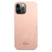 Lacoste Liquid Silicone Glossy Printing Logo Kryt pre iPhone 13 Pro Pink