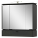 Antracitovosivá kúpeľňová skrinka so zrkadlom a osvetlením 79x80 cm Modesto – Germania
