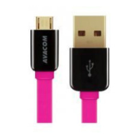 Avacom USB kabel (2.0), USB A samec - microUSB samec, 0.4m, růžový, blistr