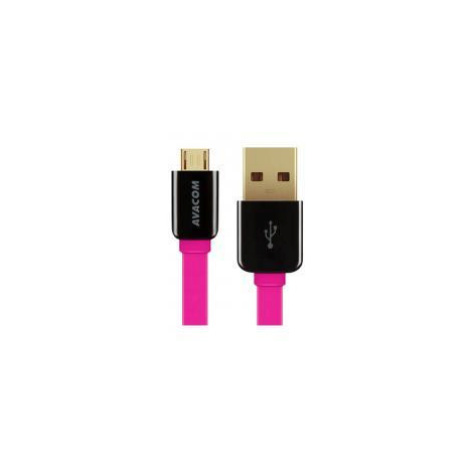 Avacom USB kabel (2.0), USB A samec - microUSB samec, 0.4m, růžový, blistr