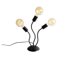 Dizajnová stolná lampa čierna 3-svetlá - Wimme