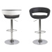 Dkton Dizajnová barová stolička Natania, bielo čierna a chrómová
