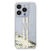 Guess PC/TPU Liquid Glitter Gold Stripe Zadný Kryt pre iPhone 15 Pro Max Transparent