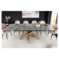 Estila Luxusný rozkladací obdĺžnikový jedálenský stôl Ceramia s keramickou vrchnou doskou a prek