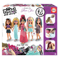 Kreatívne tvorenie Design Your Doll Glam Chic Educa vyrob si vlastné elegantné bábiky 5 modelov 