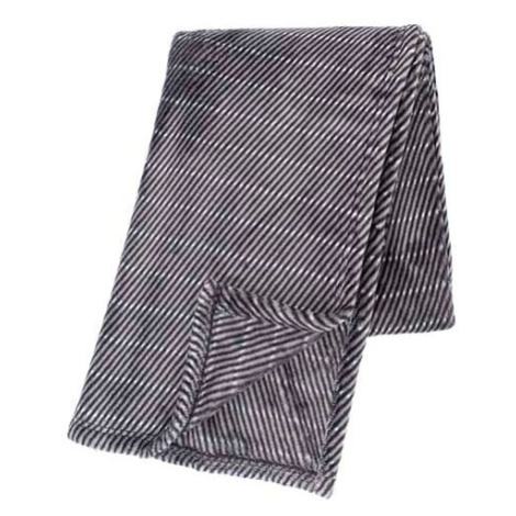 Sivá deka z mikroplyšu Tiseco Home Studio Stripes, 130 x 180 cm