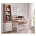 Písací stôl s usb a led svetlom beauty - béžová/ružová