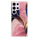 Odolné silikónové puzdro iSaprio - Pink Blue Leaves - Samsung Galaxy S23 Ultra