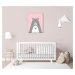 Impresi Obraz Pink grey bear - 30 x 40 cm