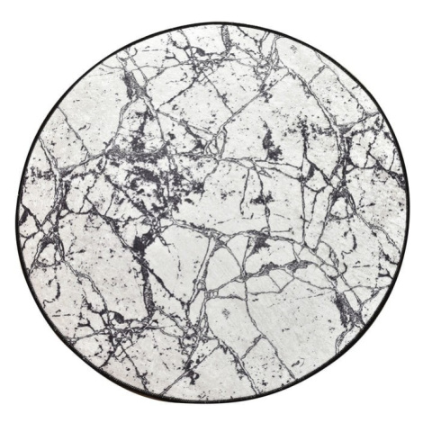 Čierno-biela kúpeľňová predložka Foutastic Marble Circle, ø 100 cm