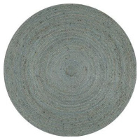 Ručne vyrobený koberec z juty okrúhly 120 cm olivovo zelený