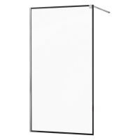 MEXEN/S - KIOTO Sprchová zástena WALK-IN 90x200 cm 8 mm, chróm, čierny profil 800-090-101-01-70