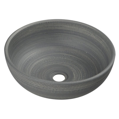 PRIORI keramické umývadlo, priemer 41 cm, 15 cm, šedá so vzorom PI024 Sapho