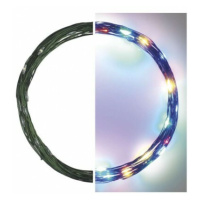 LED vianočná nano reťaz zelená, 4 m, vonkajšia aj vnútorná, multicolor, časovač (EMOS)