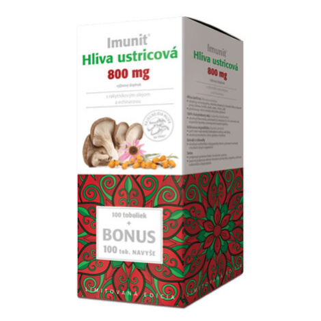 IMUNIT Hliva ustricová 800 mg s rakytníkom a echinaceou 100 kapsúl + 100 ZADARMO+ darček vitamín