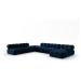 Modrá zamatová pohovka 379 cm Bellis – Micadoni Home