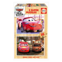Drevené puzzle Cars on the Road Educa 2x16 dielov od 3 rokov