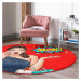 Červený prateľný okrúhly koberec vhodný pre robotické vysávače ø 120 cm Comfort – Mila Home