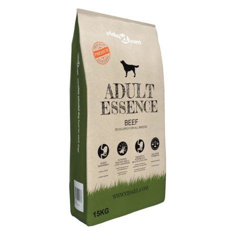 vidaXL Prémiové suché krmivo pre psov Adult Essence Beef 15 kg