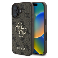 Guess PU 4G Metal Logo kryt pre iPhone 16 hnedý