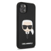 Silikónové puzdro Karl Lagerfeld na Apple iPhone 13 KLHCP13MSLKHBK Liquid Karl Head čierne