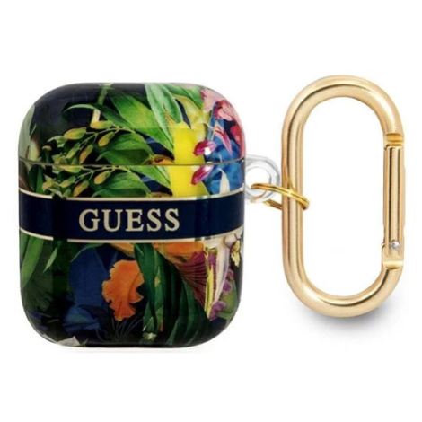 Obal Guess GUA2HHFLB AirPods cover blue Flower Strap Collection (GUA2HHFLB)