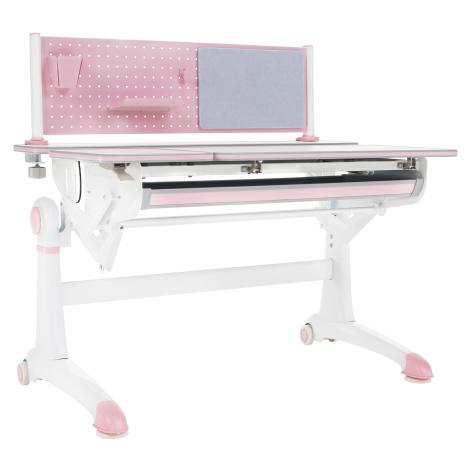Rastúci písací stôl, ružová/biela, KANTON Tempo Kondela