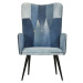 vidaXL Kreslo wingback patchwork denim plátno