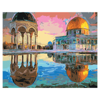 Maľovanie podľa čísel - JERUZALEM V ODRAZE VODY Rámovanie: bez rámu a bez vypnutia plátna, Rozme